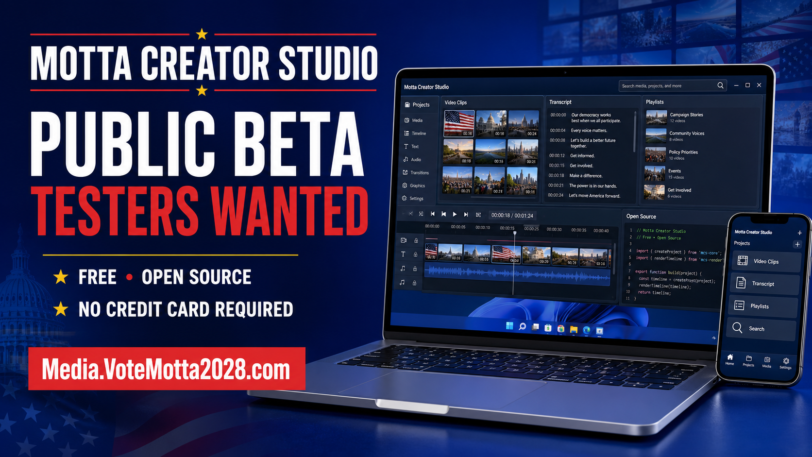 Motta Creator Studio public beta tester invitation